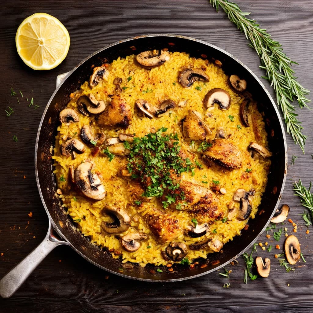 Mushroom and Chicken Paella Recipe Kit recipe