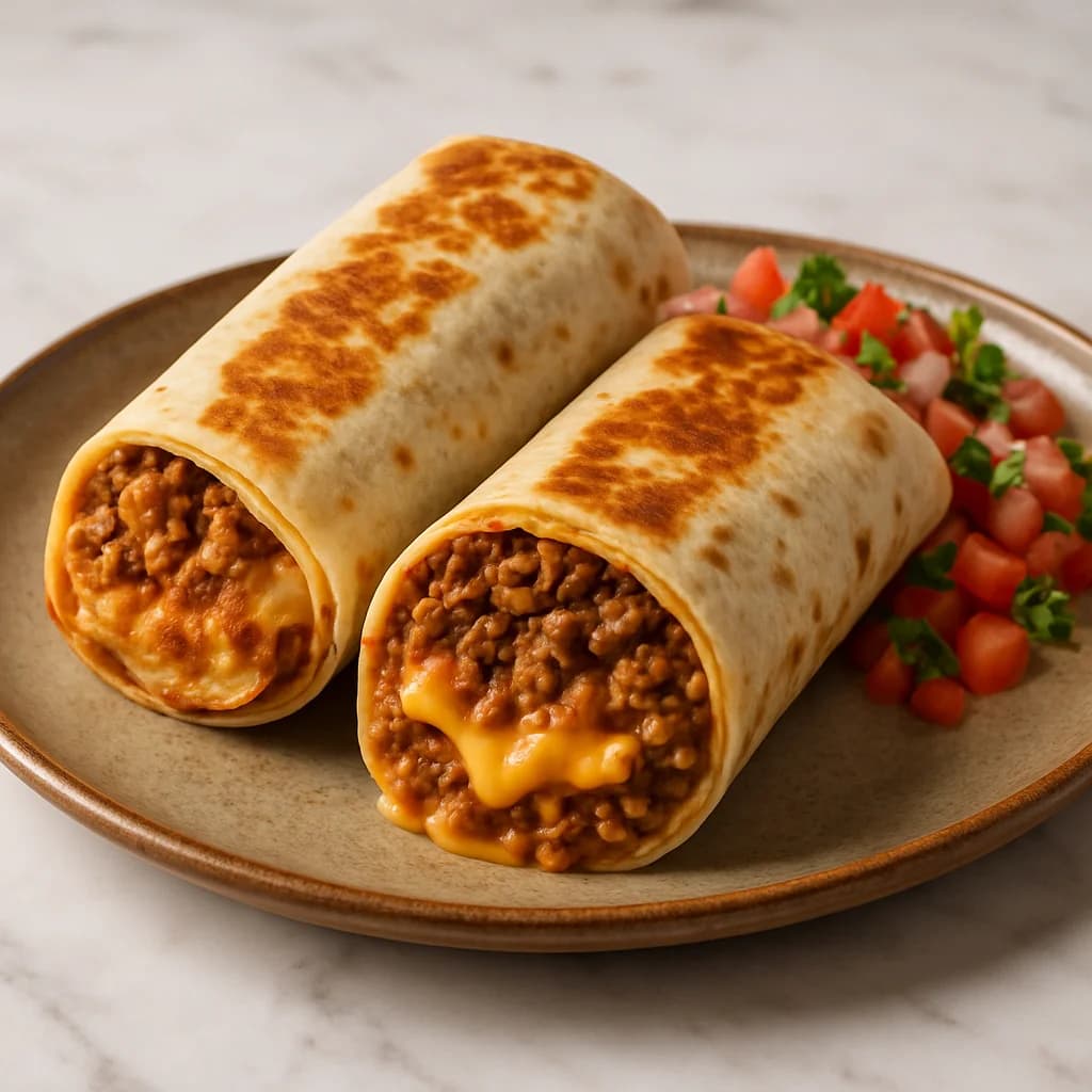 Beef & Queso Nacho Crunch Burritos recipe