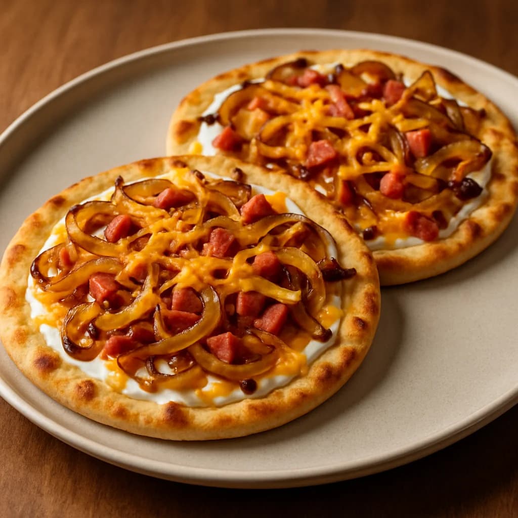 Caramelized Onion Ham Flatbreads recipe