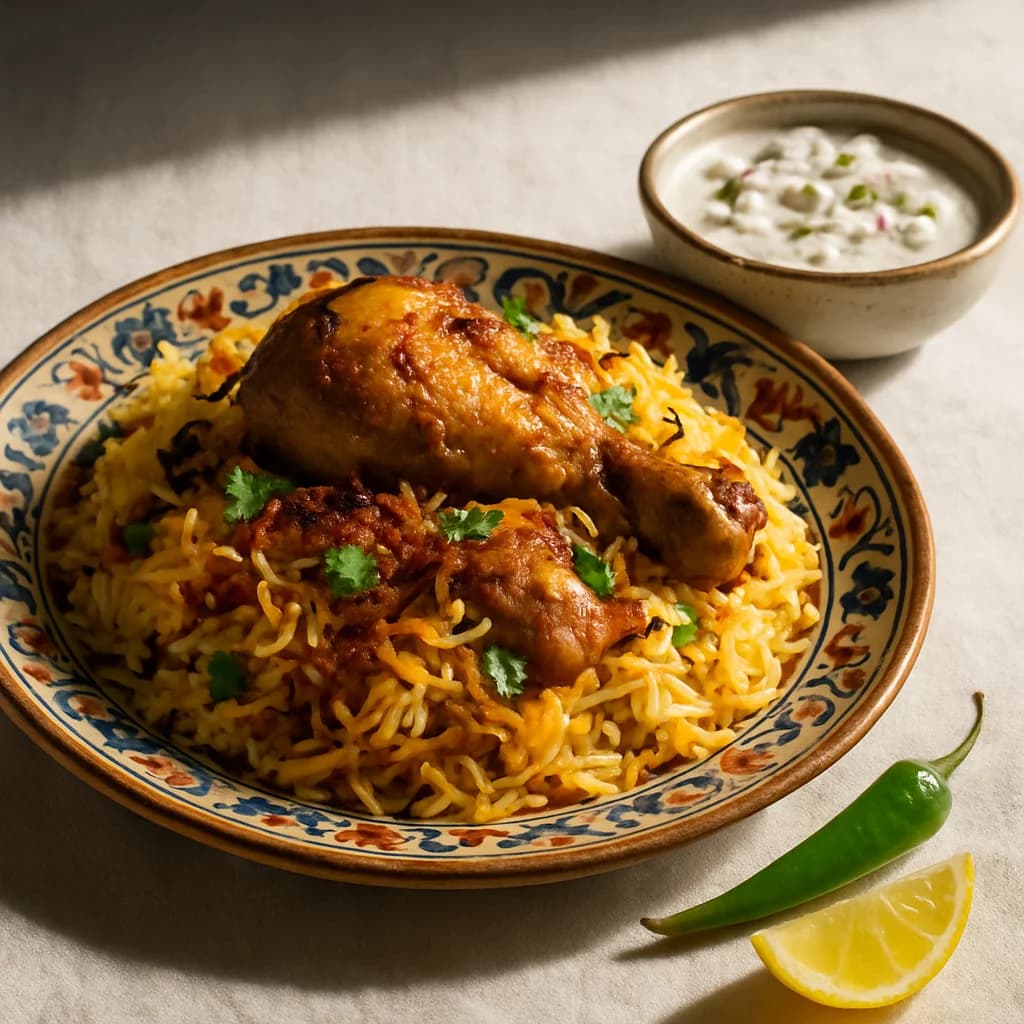 Chicken Biryani with Raita recipe