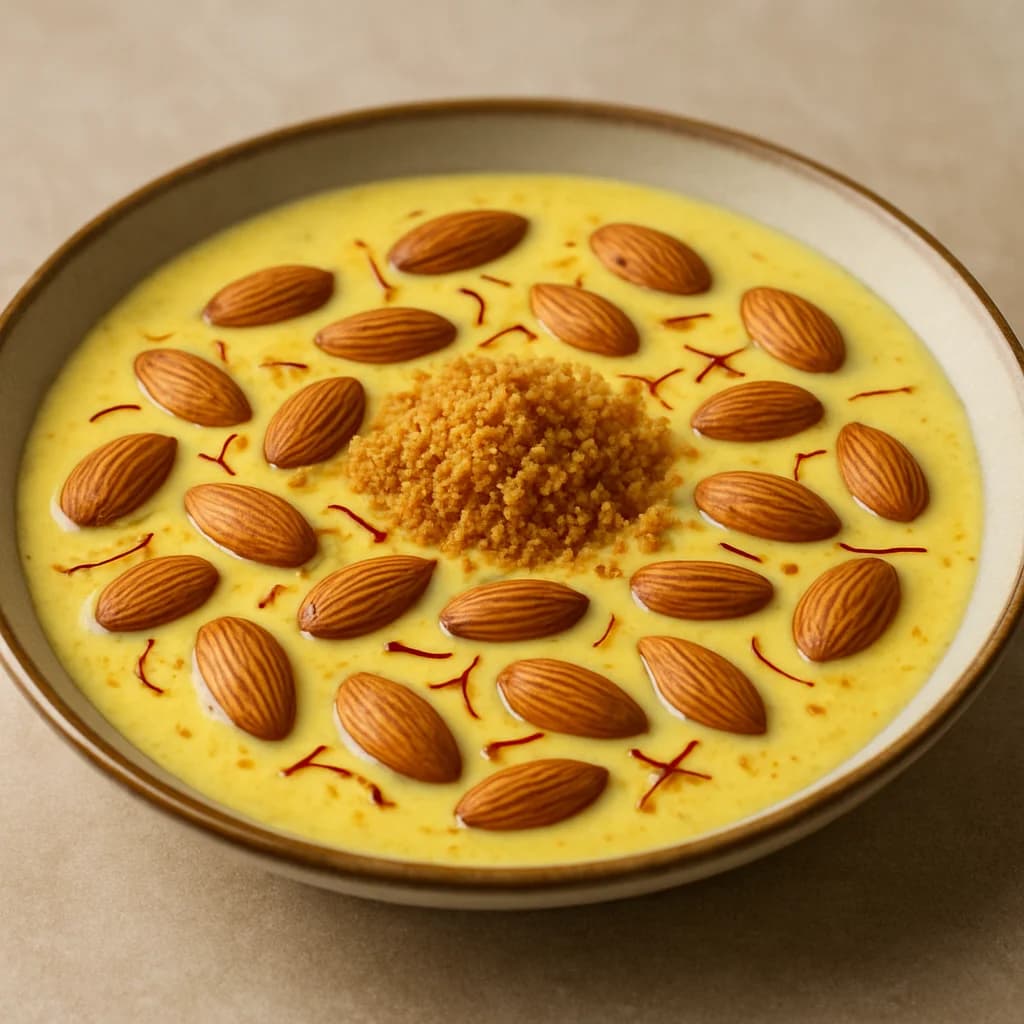 Chilled Almond Saffron Delight recipe