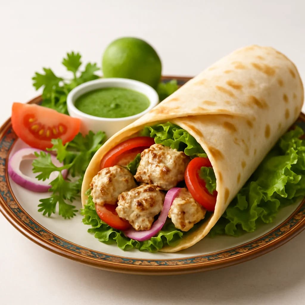 Creamy Chicken Malai Kebab Wrap recipe
