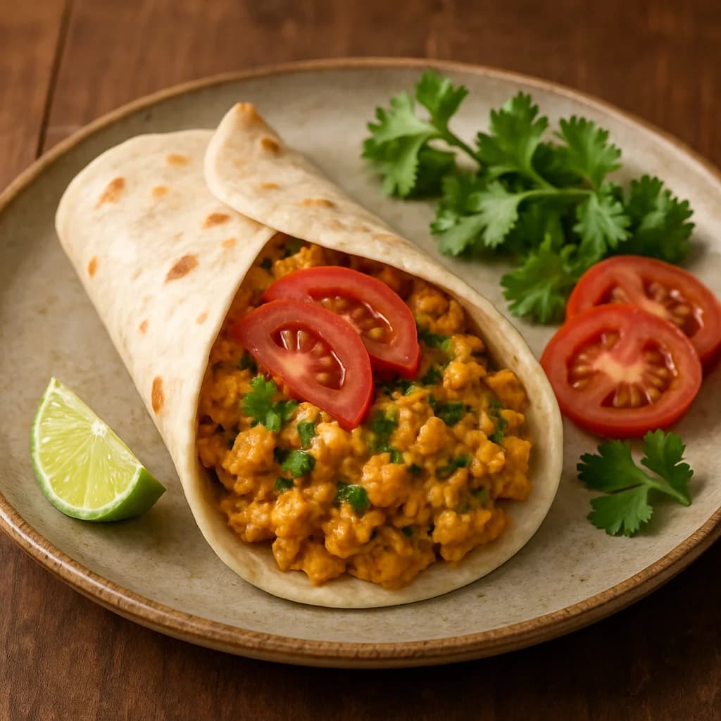 Creamy Tandoori Egg Bhurji Wrap recipe