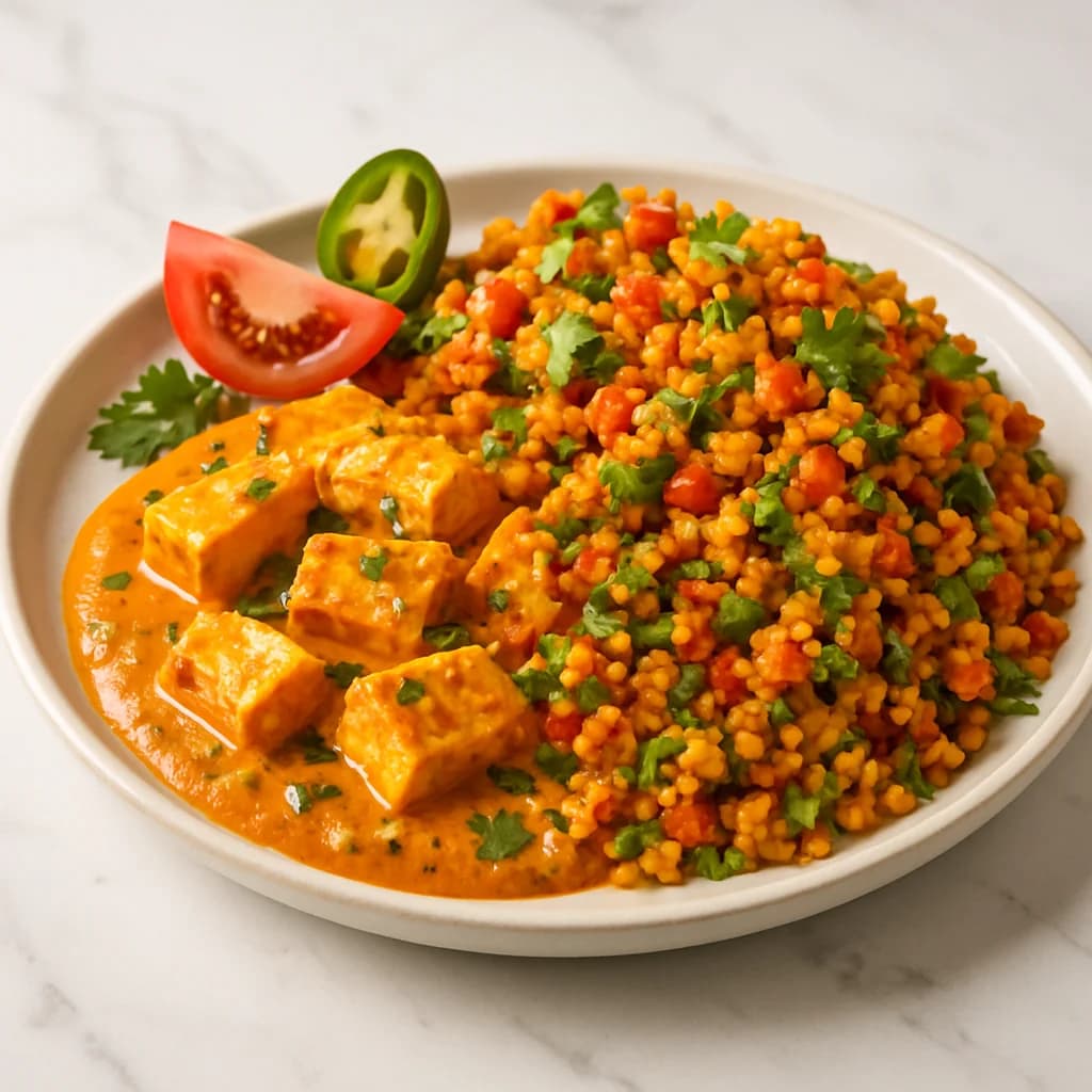 Creamy Tawa Paneer and Veggie Bhurji recipe