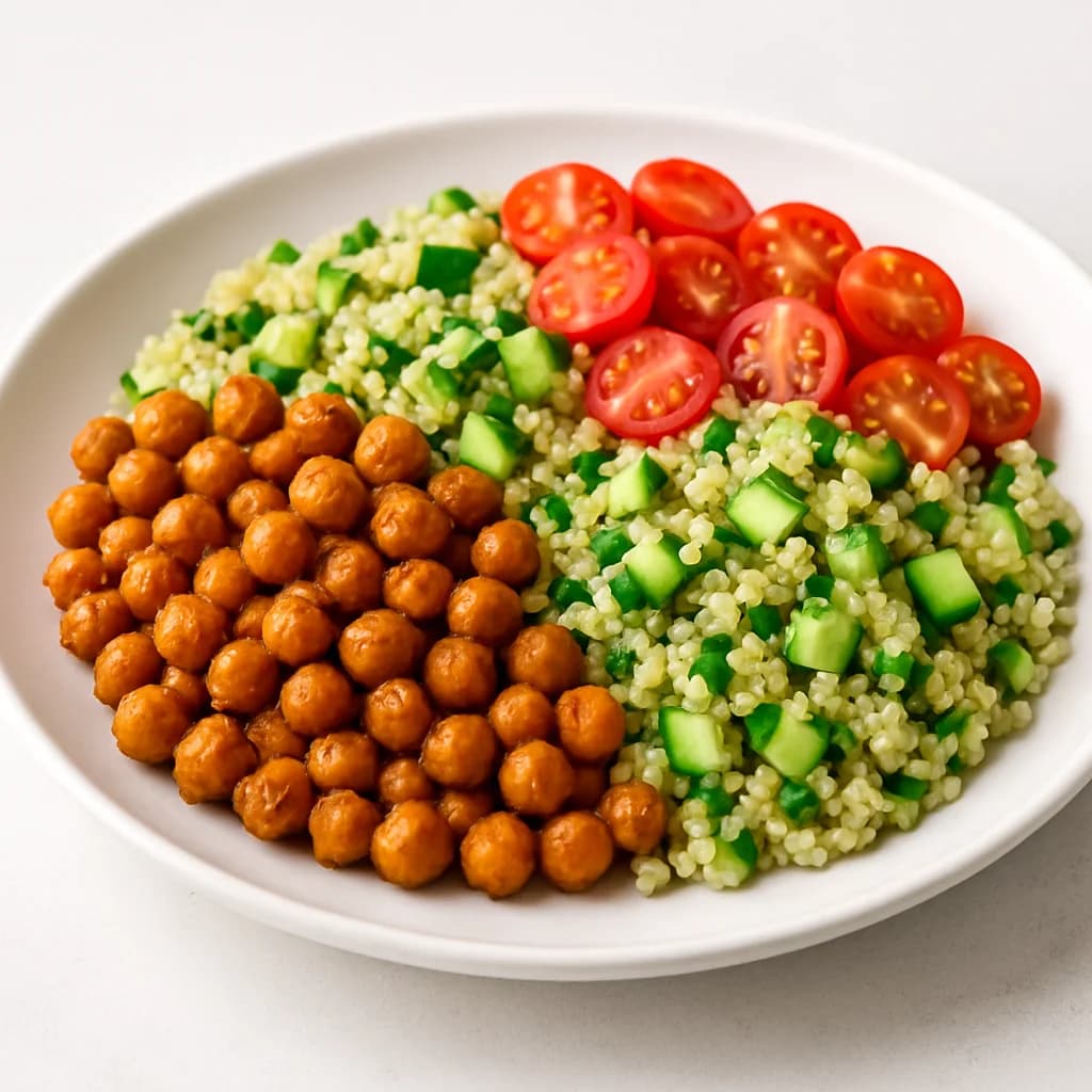 Crispy Chickpea-Tabbouleh Bowls recipe