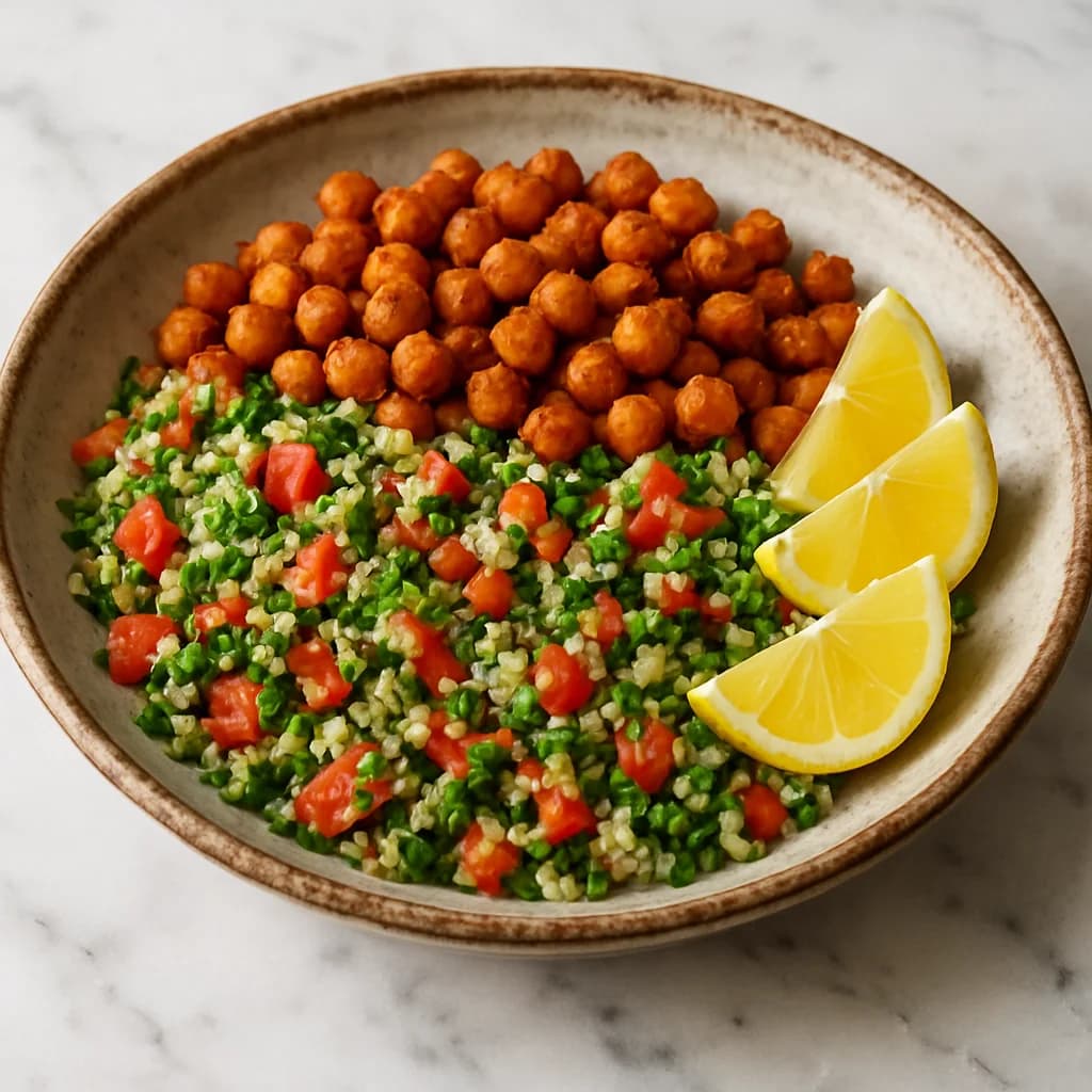 Crispy Chickpea Tabbouleh Bowls recipe