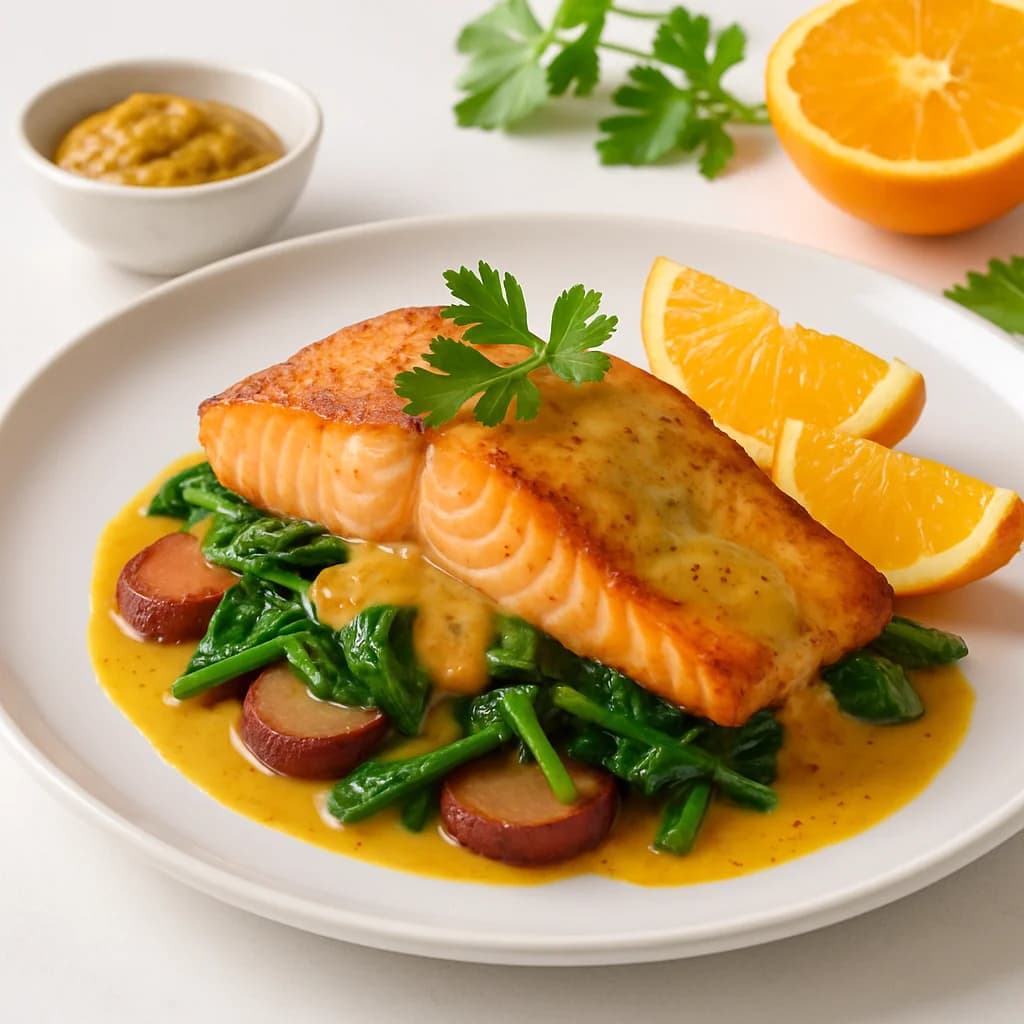 Dutch Salmon with Orange-Dijon Sauce recipe