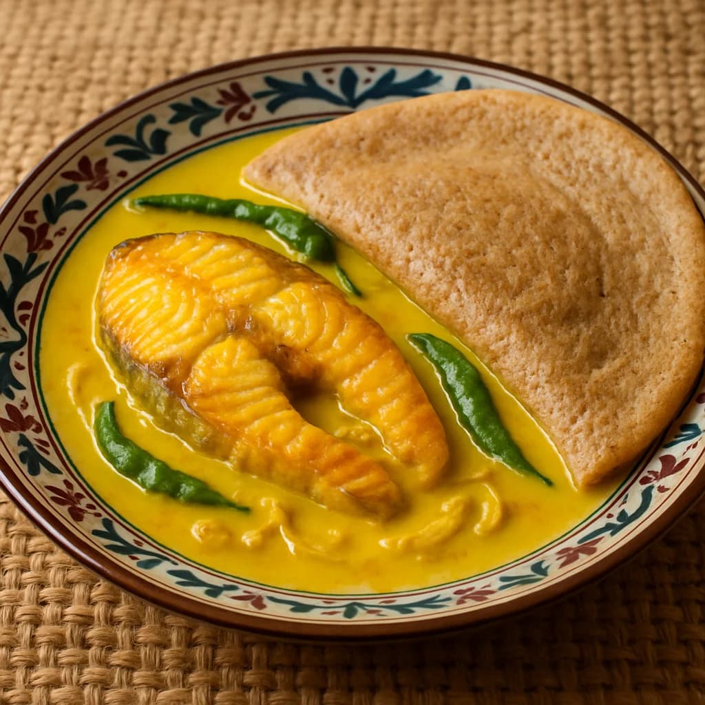 Fish Moilee with Millet Dosa recipe