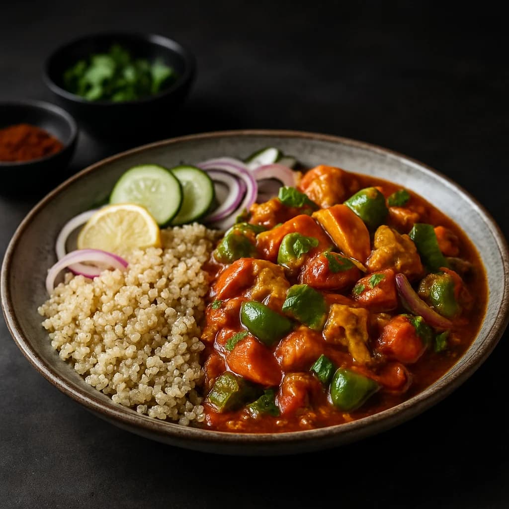 Flavorsome Kadhai Veggie Quinoa Bowl recipe