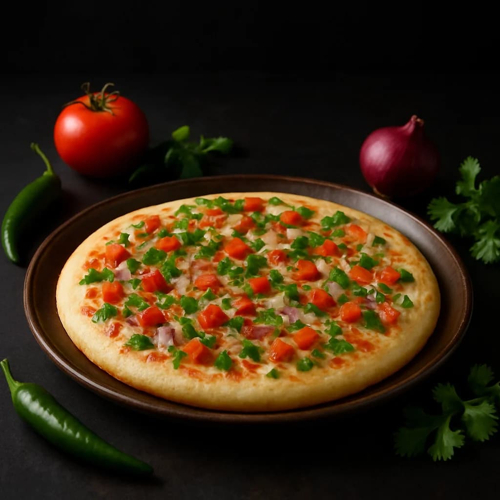 Fluffy Tawa Veggie Uttapam recipe