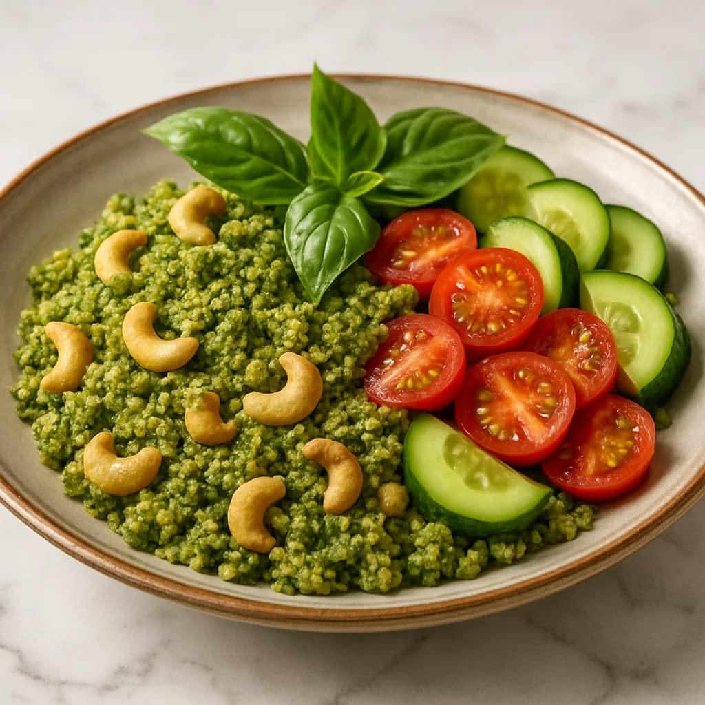 Garden Fresh Pesto Quinoa Bowl recipe