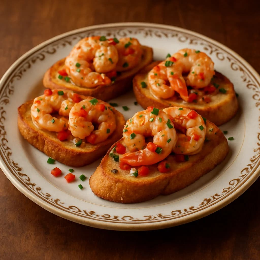 Garlic-Chilli Prawn Crostini  recipe