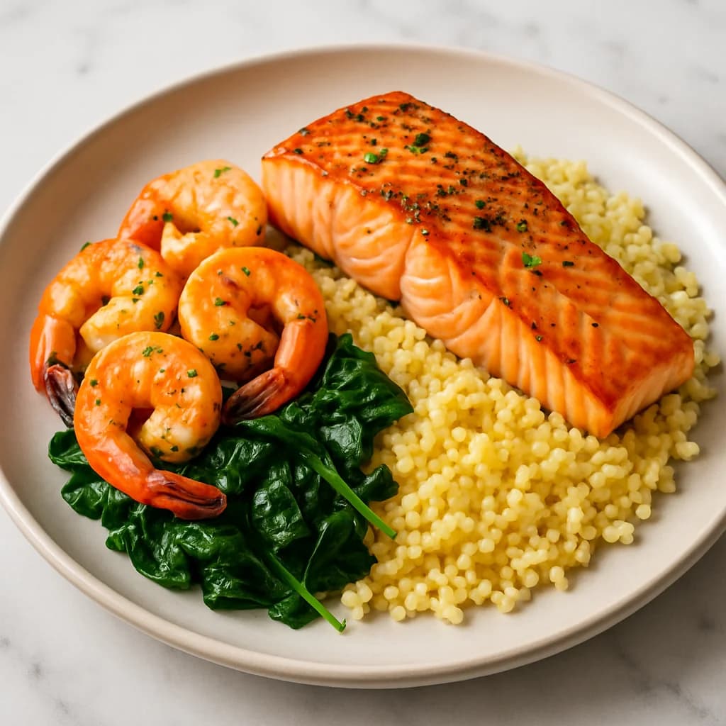 Garlicky Shrimp-Couscous Bowls recipe