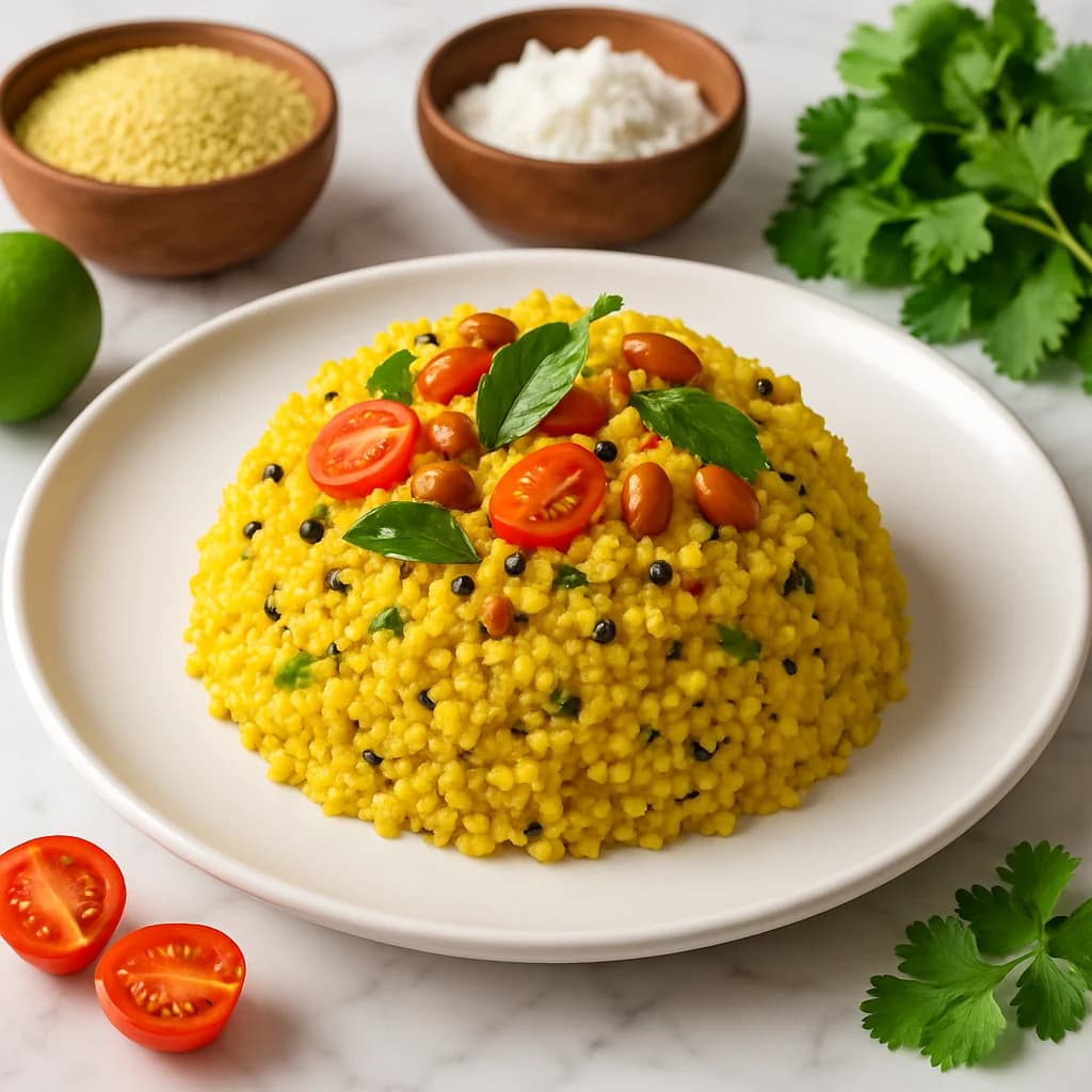 Golden Coconut Millet Upma recipe