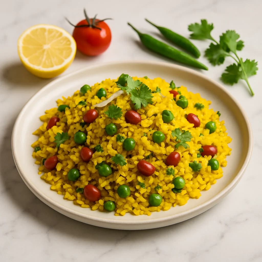 Golden Masala Poha Delight recipe