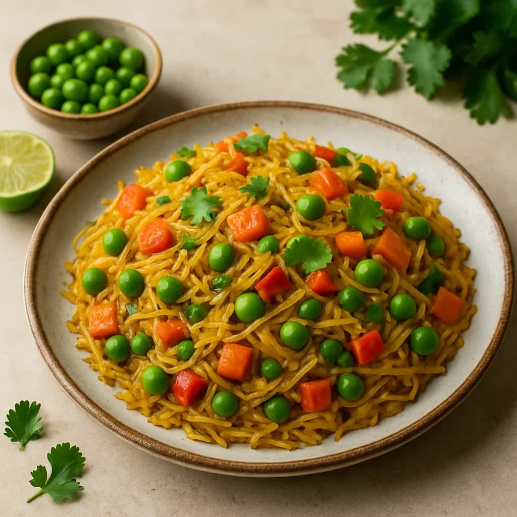 Golden Masala Vegetable Vermicelli recipe