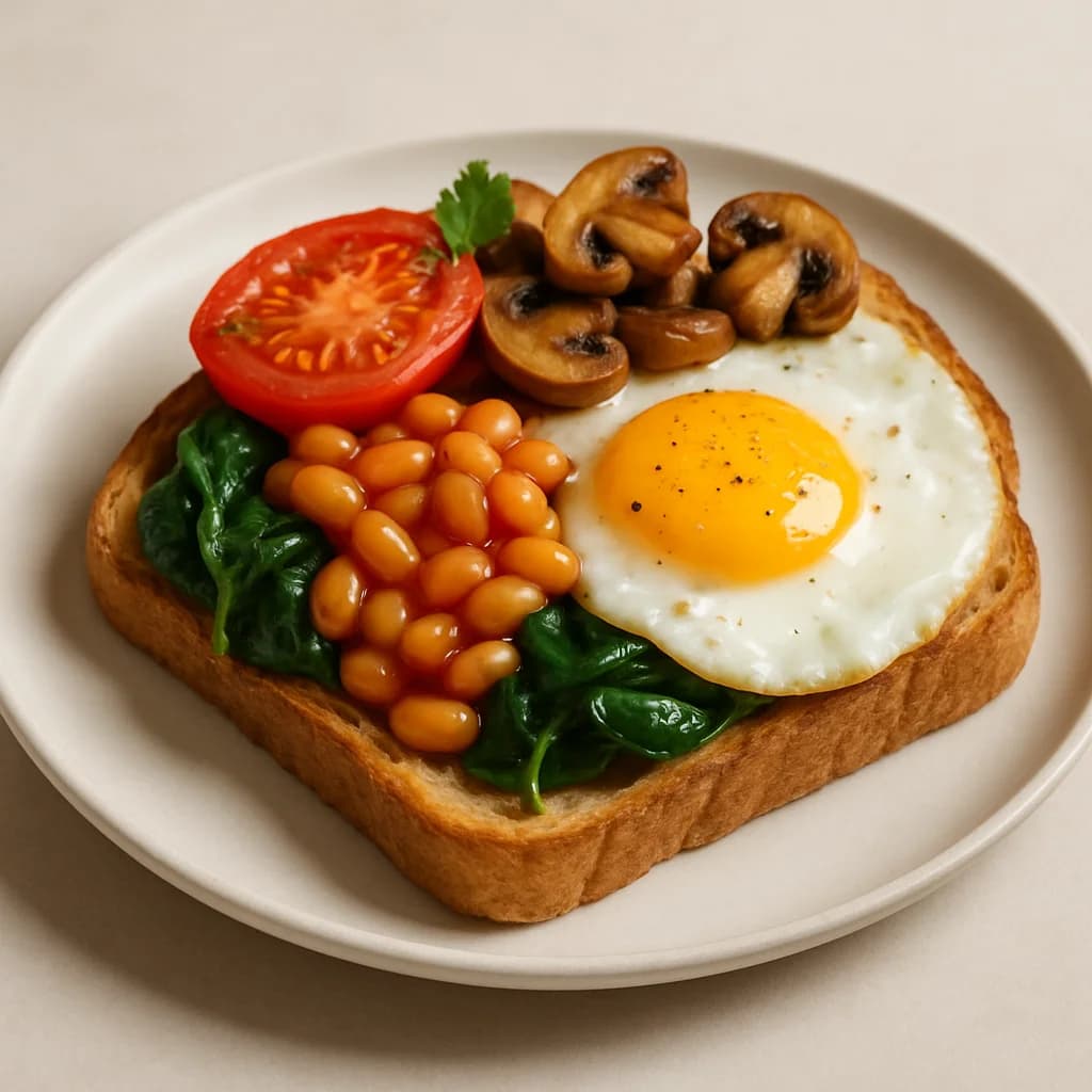 Hearty English Veggie Breakfast Toast recipe
