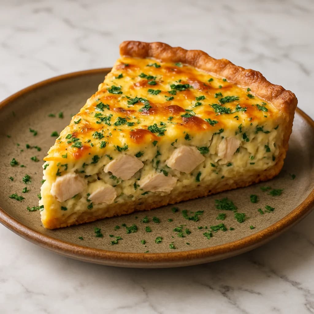 Herbed Chicken and Cheese Quiche recipe