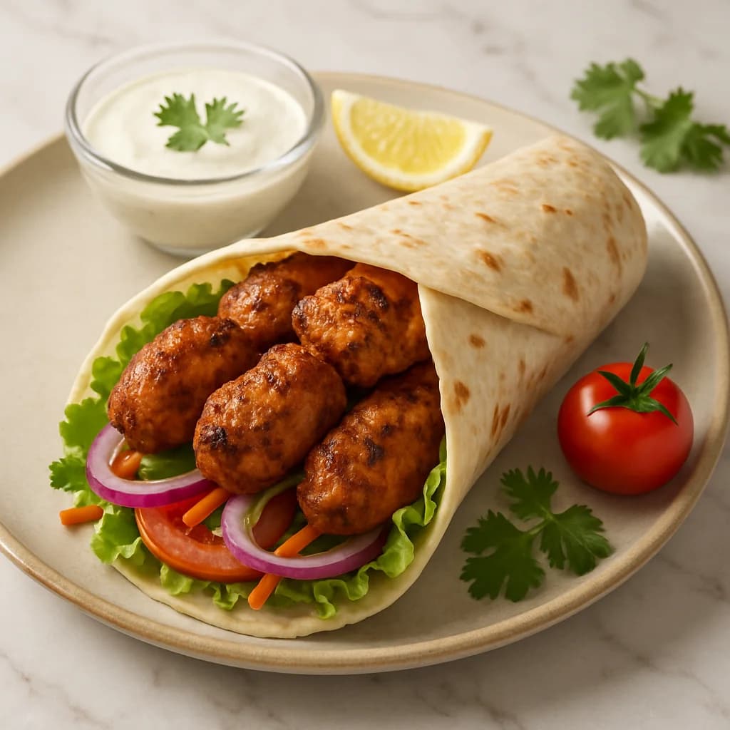 Hyderabadi Chicken Dum Kebab Wrap recipe