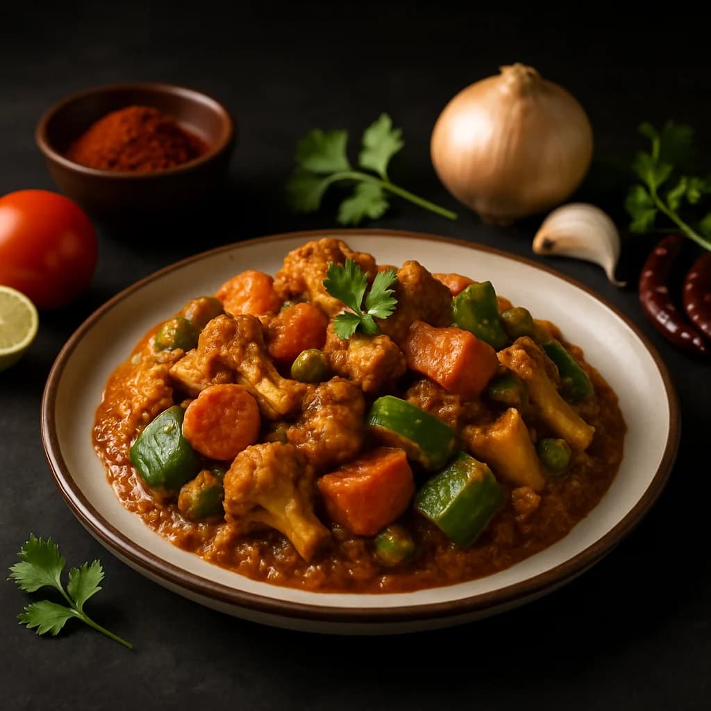 Hyderabadi Dum Vegetables with Masala recipe