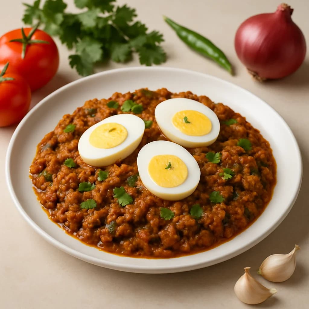 Hyderabadi Egg Keema Masala recipe