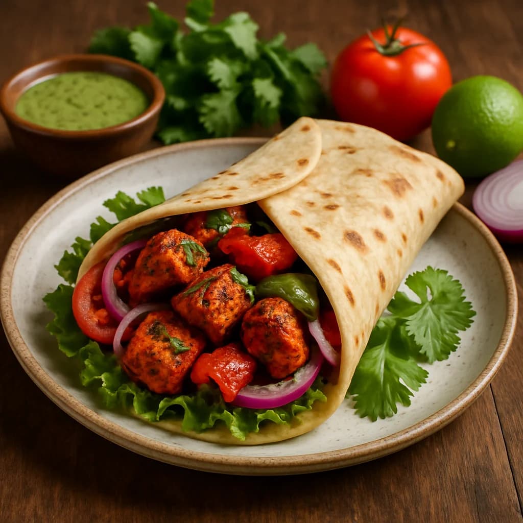 Hyderabadi Veggie Tikka Wrap recipe