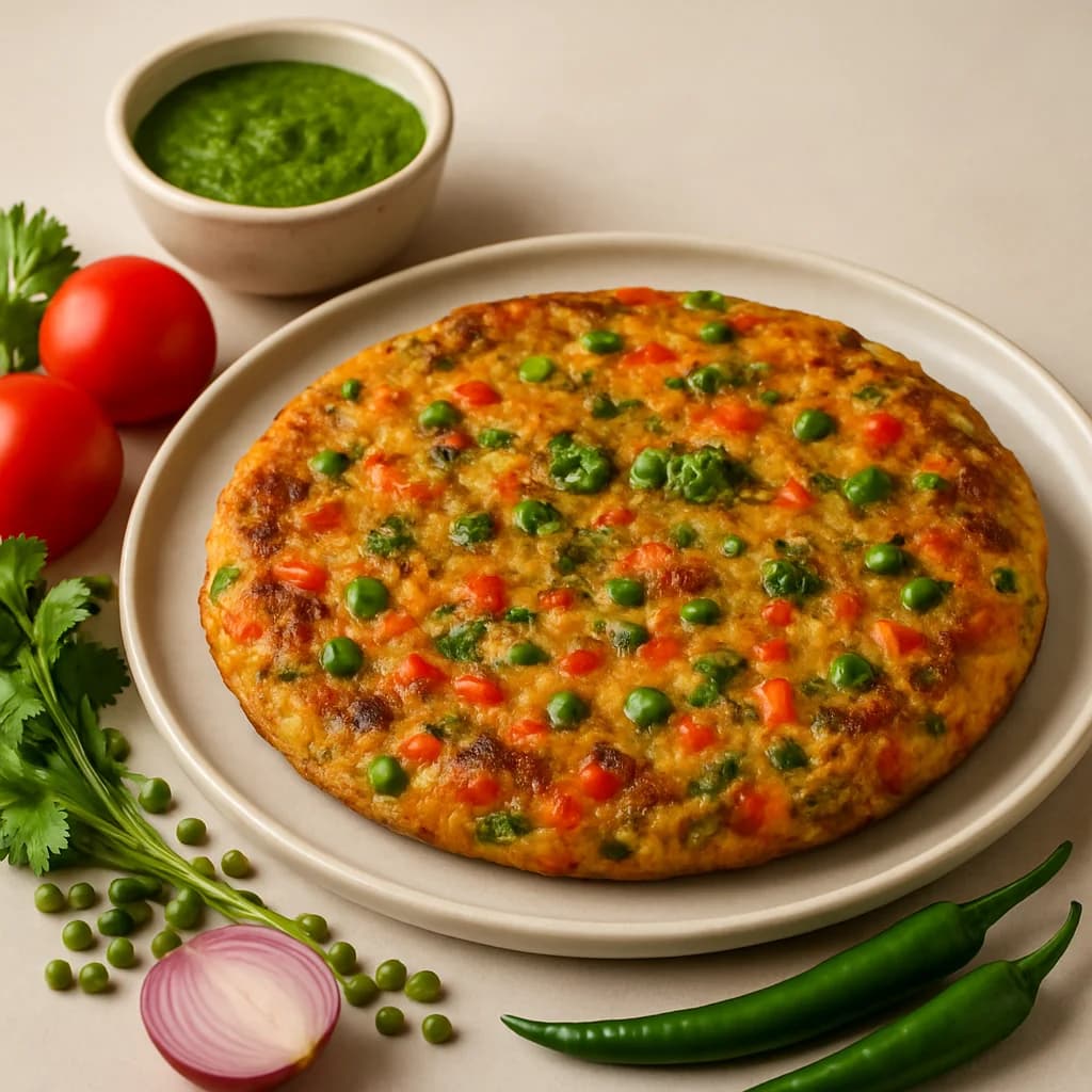 Kadhai Spiced Vegetable Moonglet recipe