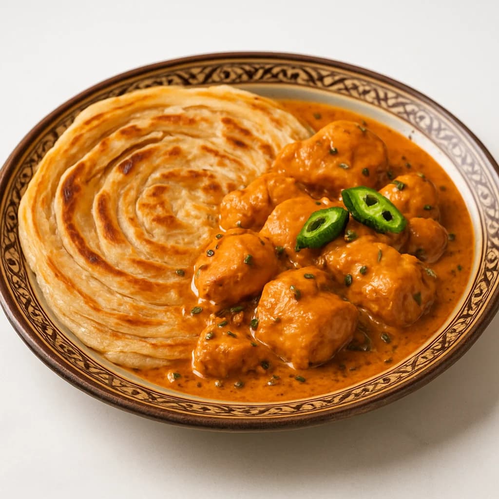 Lachha Paratha With Chicken Hyderabadi recipe