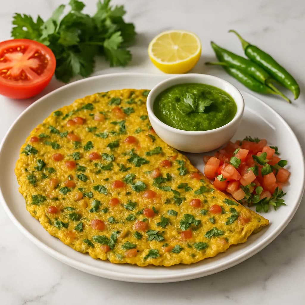 Masala Moong Dal Breakfast Chilla recipe