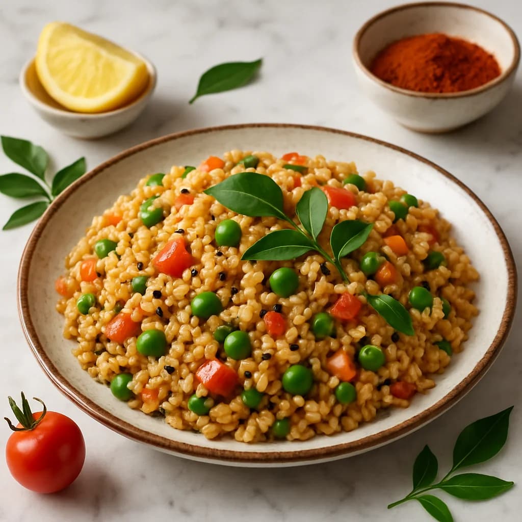 Masala Oats Upma with Curry Leaves recipe