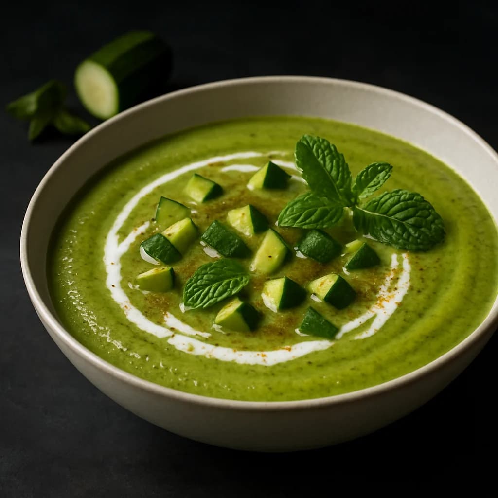 Mediterranean Minted Zucchini Soup recipe