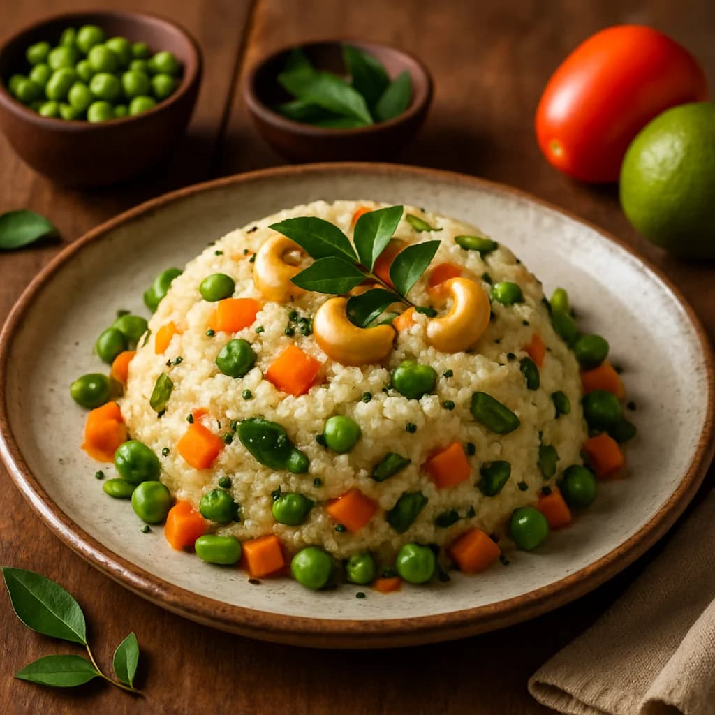 Mild South Indian Veggie Upma Bowls recipe