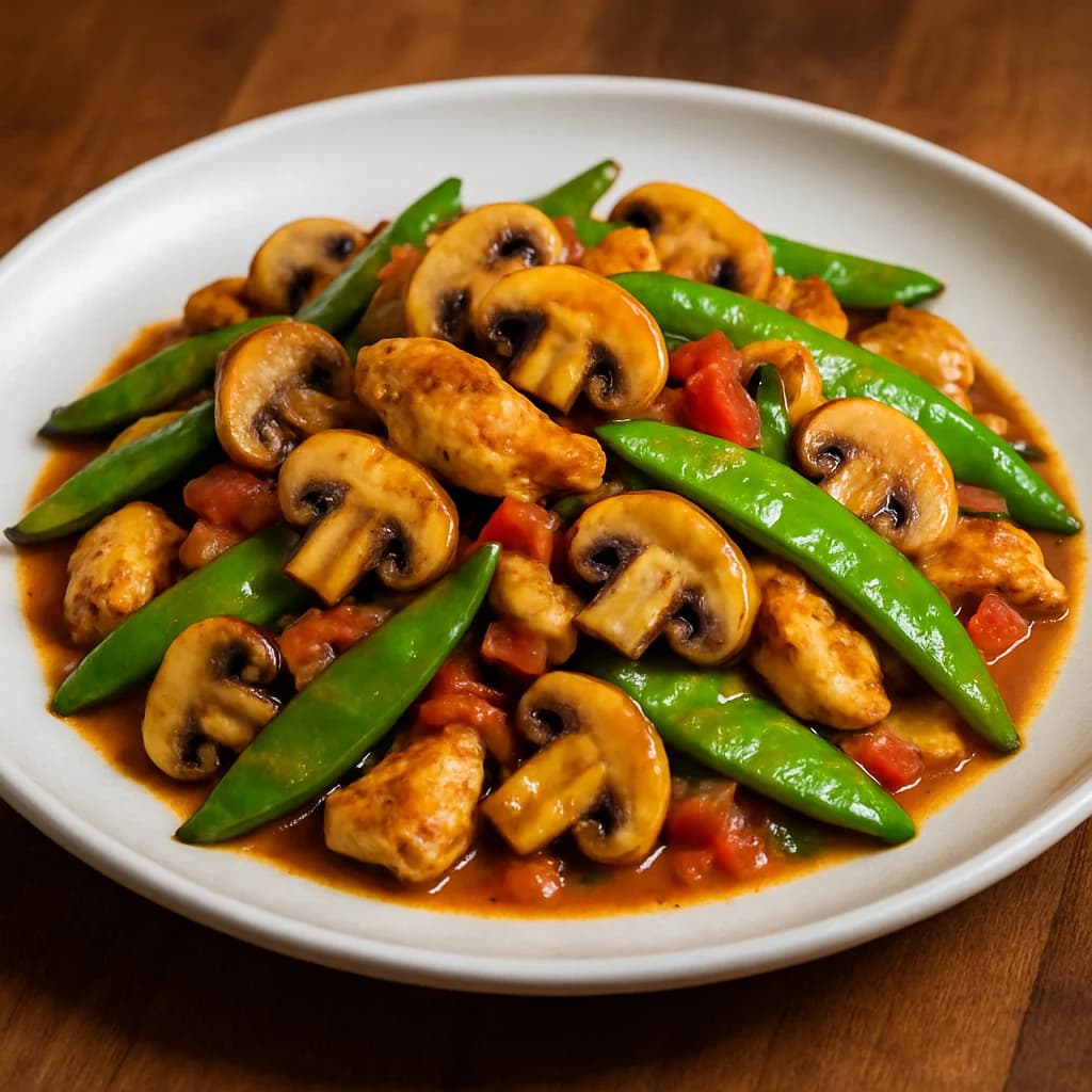 Mushroom Snow Pea Stir-Fry recipe