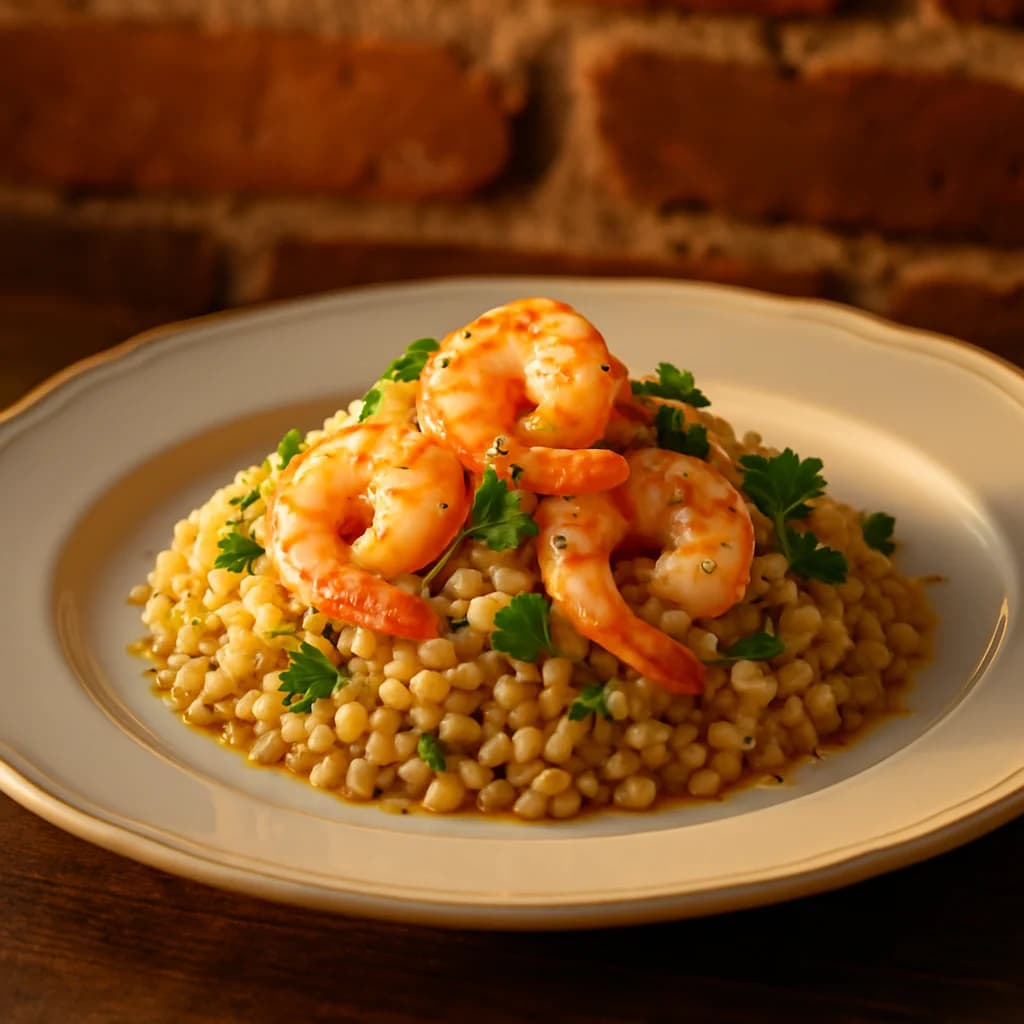 Prawn and Barley Risotto with Herbs recipe