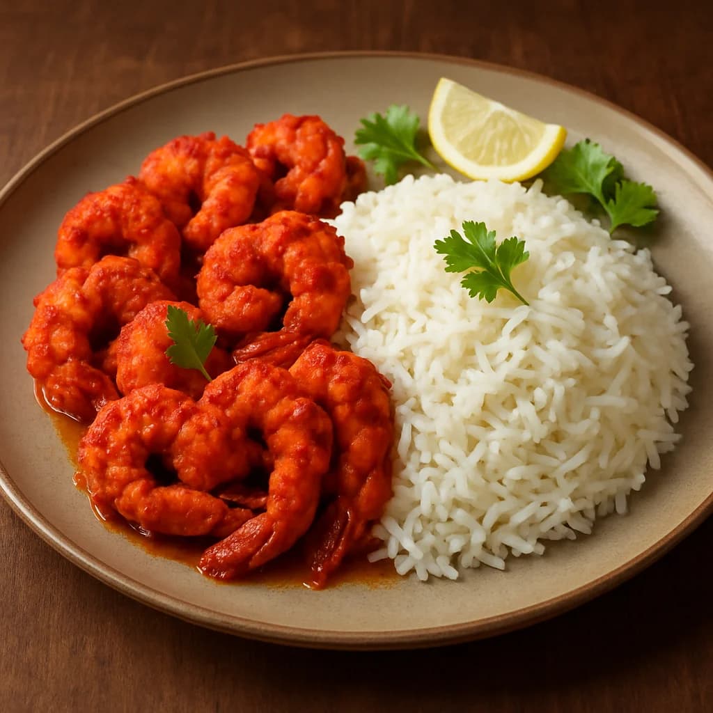 Prawn Koliwada with Rice recipe