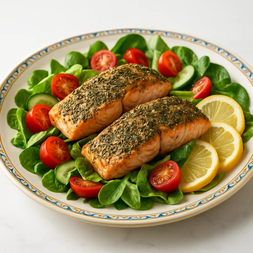 Provençal Herb-Crusted Salmon Salad recipe