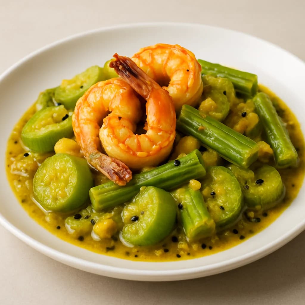 Ridge Gourd and Prawn Santula recipe