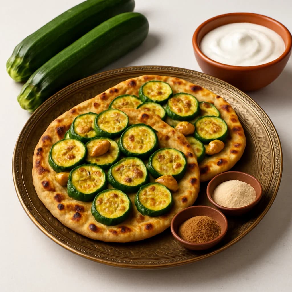 Roasted Garlic & Zucchini Flatbreads recipe