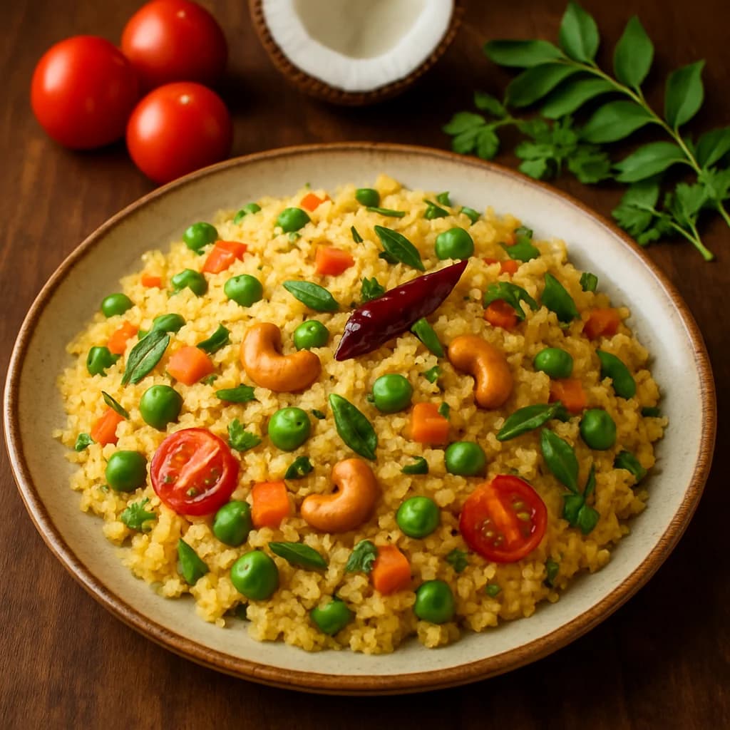 Savory Coconut Milk Rava Pulao recipe