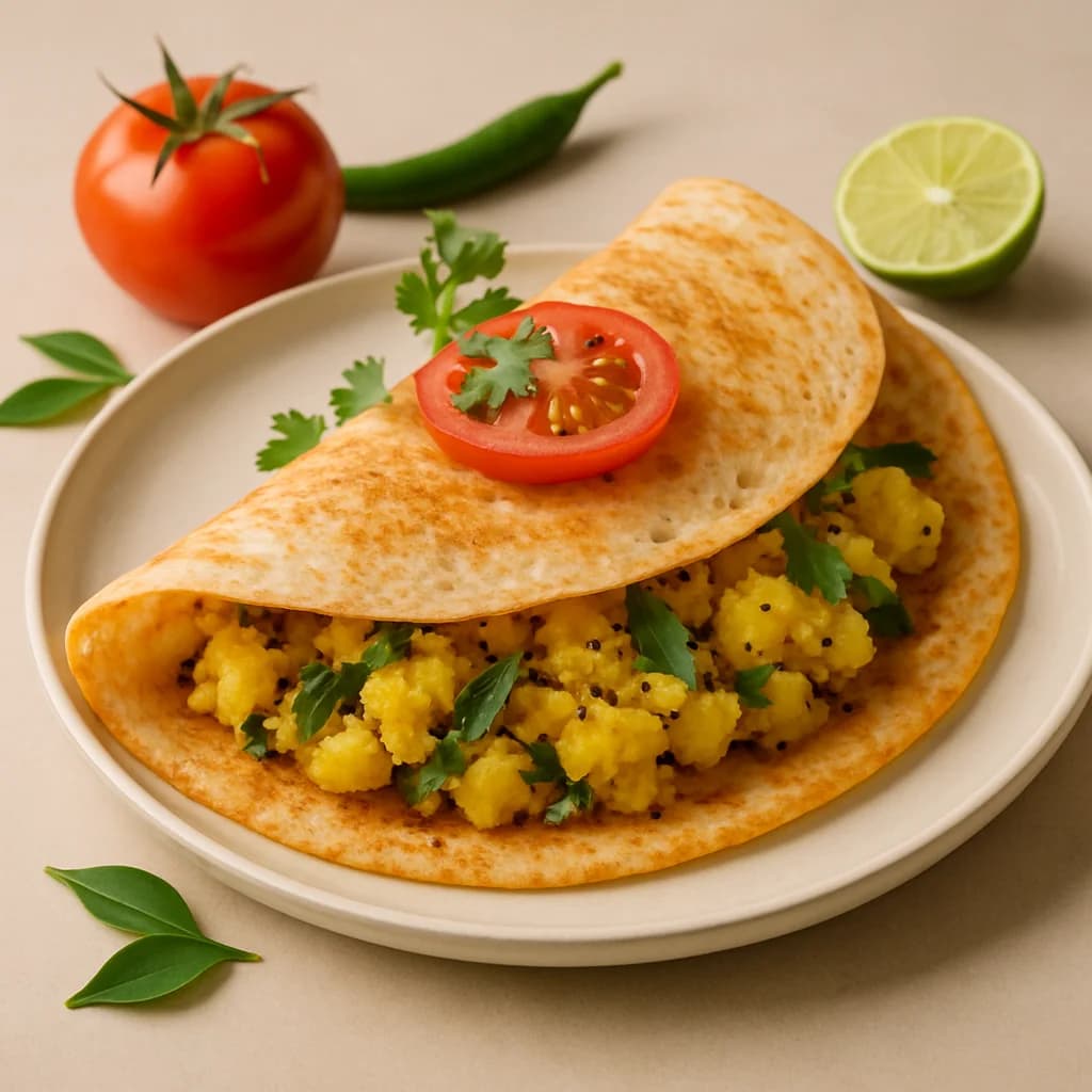 Savory South Indian Masala Dosa Wrap recipe
