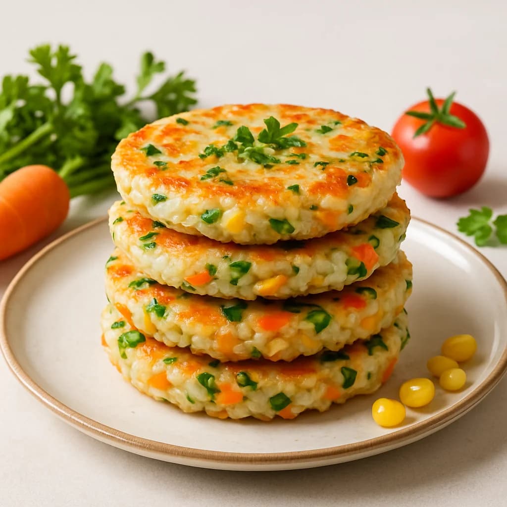 Scallion-Free Veggie Rice Pancakes recipe