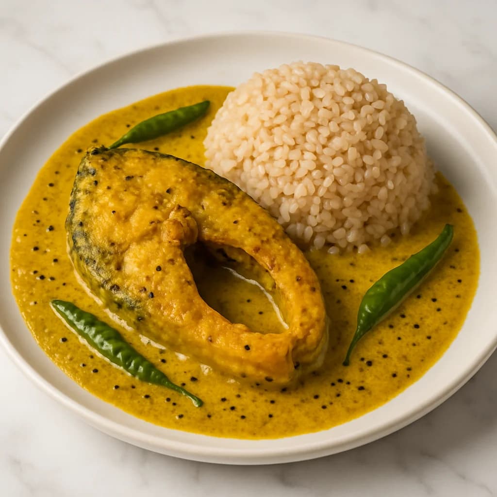 Golden Mustard Fish with Nutty Brown Rice recipe