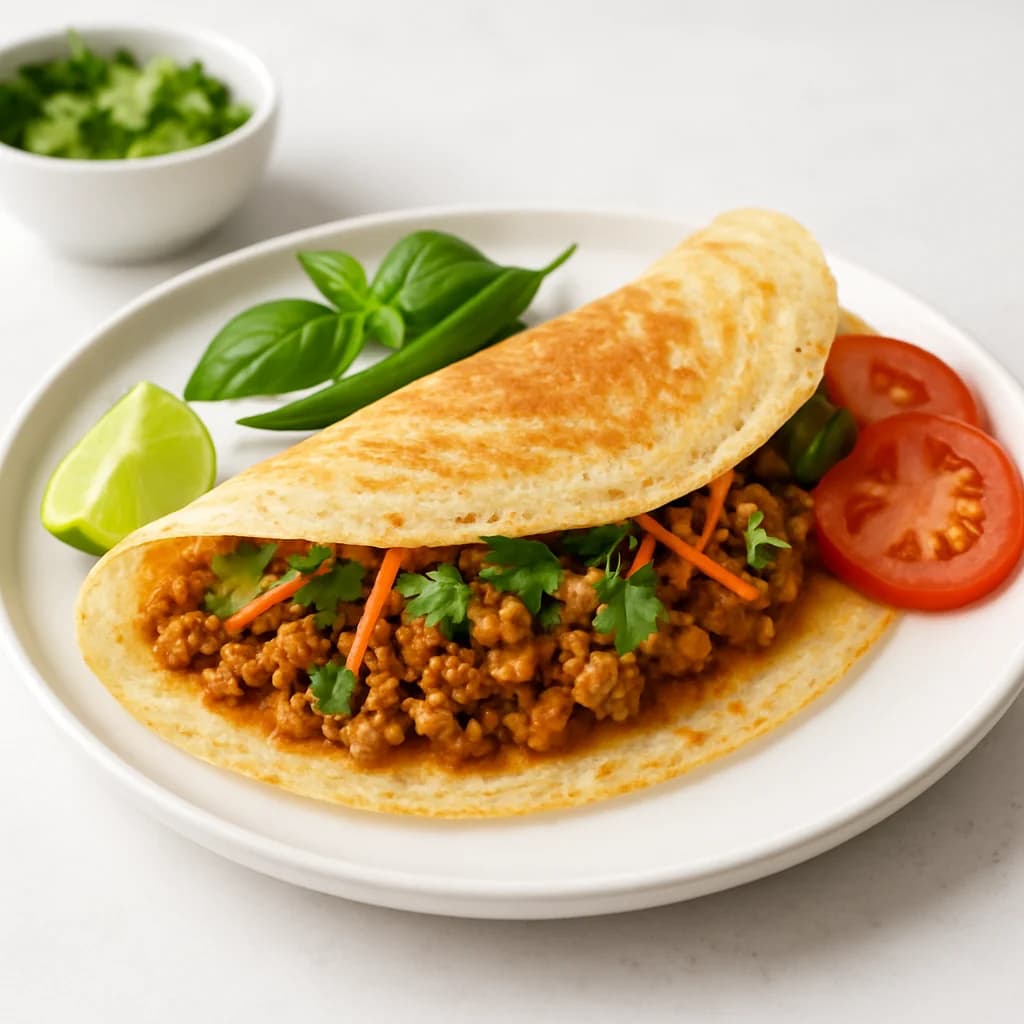 South Indian Chicken Keema Dosa Wrap recipe
