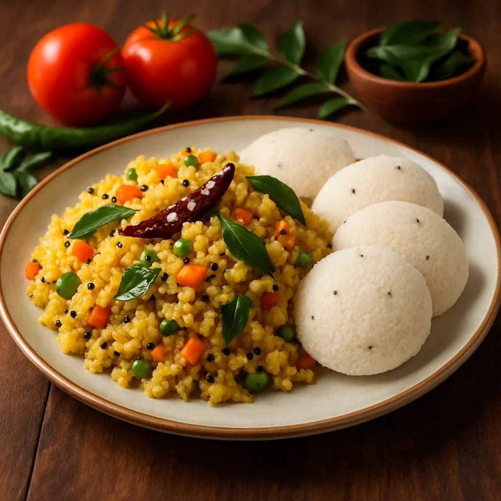 South Indian Spiced Idli-Upma Delight recipe