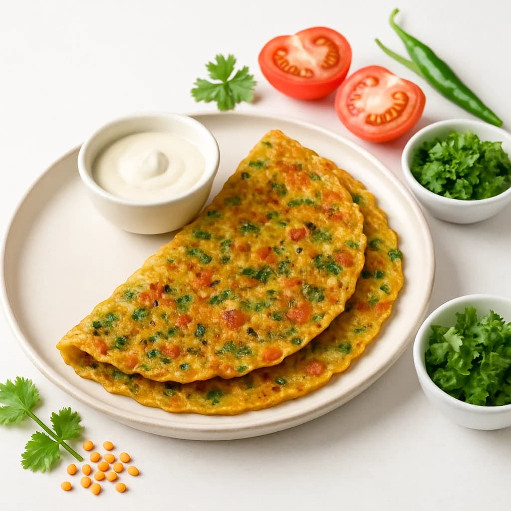 South Indian Spiced Lentil Chilla recipe