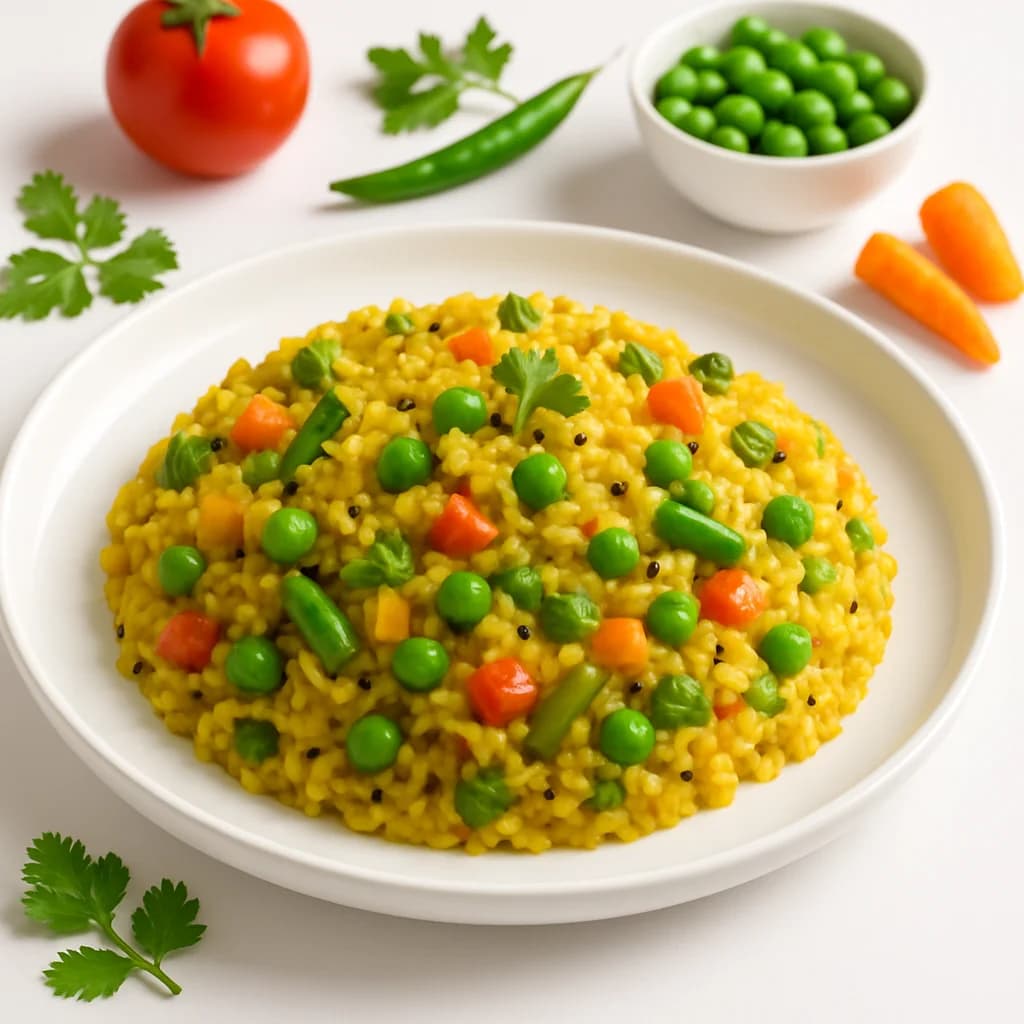 South Indian Tawa Veggie Khichdi recipe