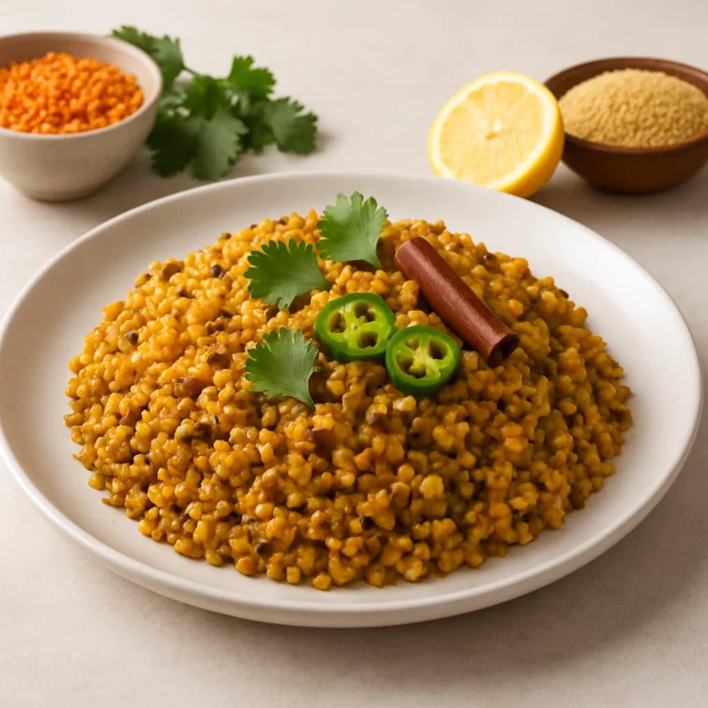 Spiced Millet and Lentil Khichdi recipe