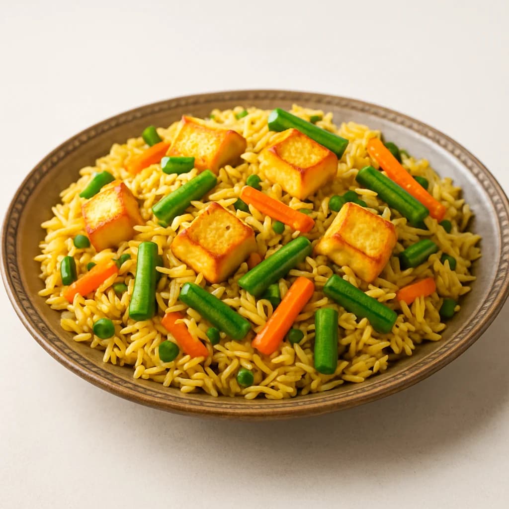 Fragrant Paneer Harvest Pulao recipe