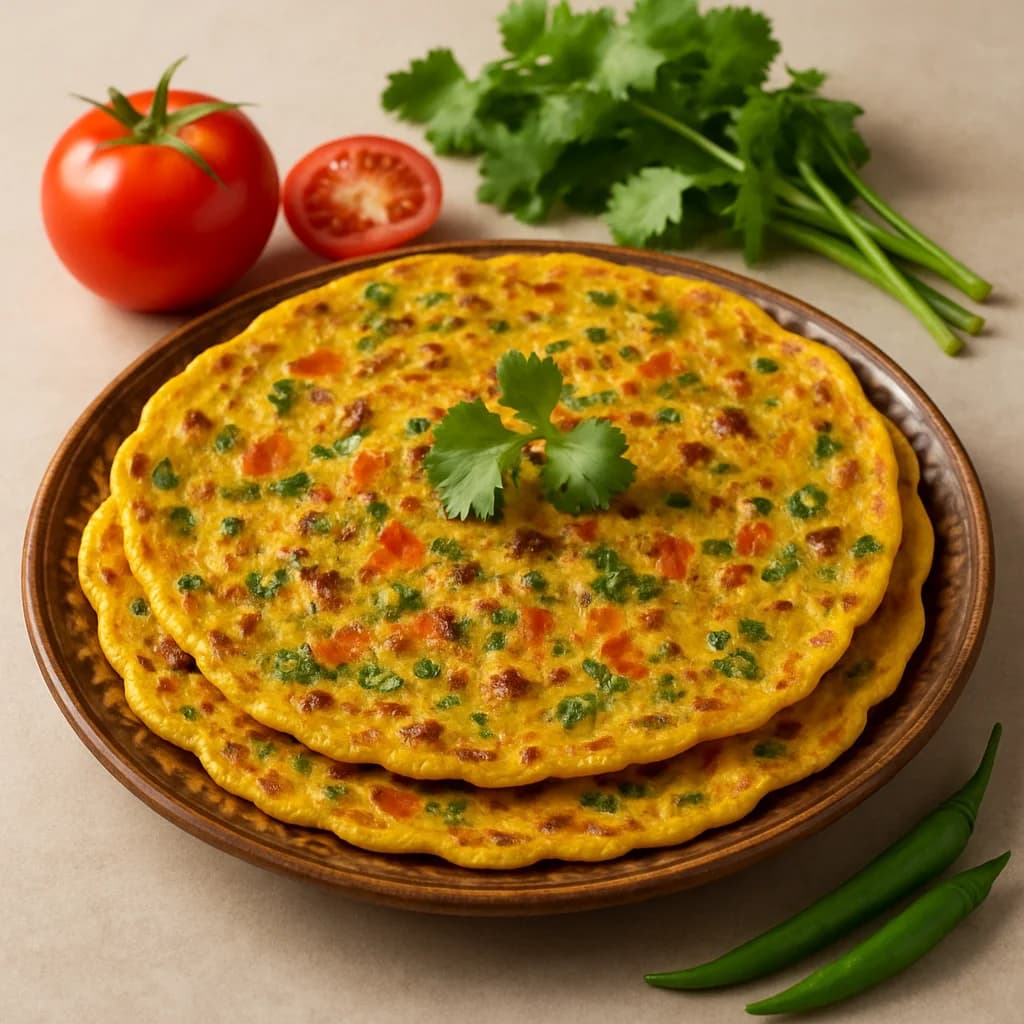 Spiced Punjabi Besan Masala Pancakes recipe