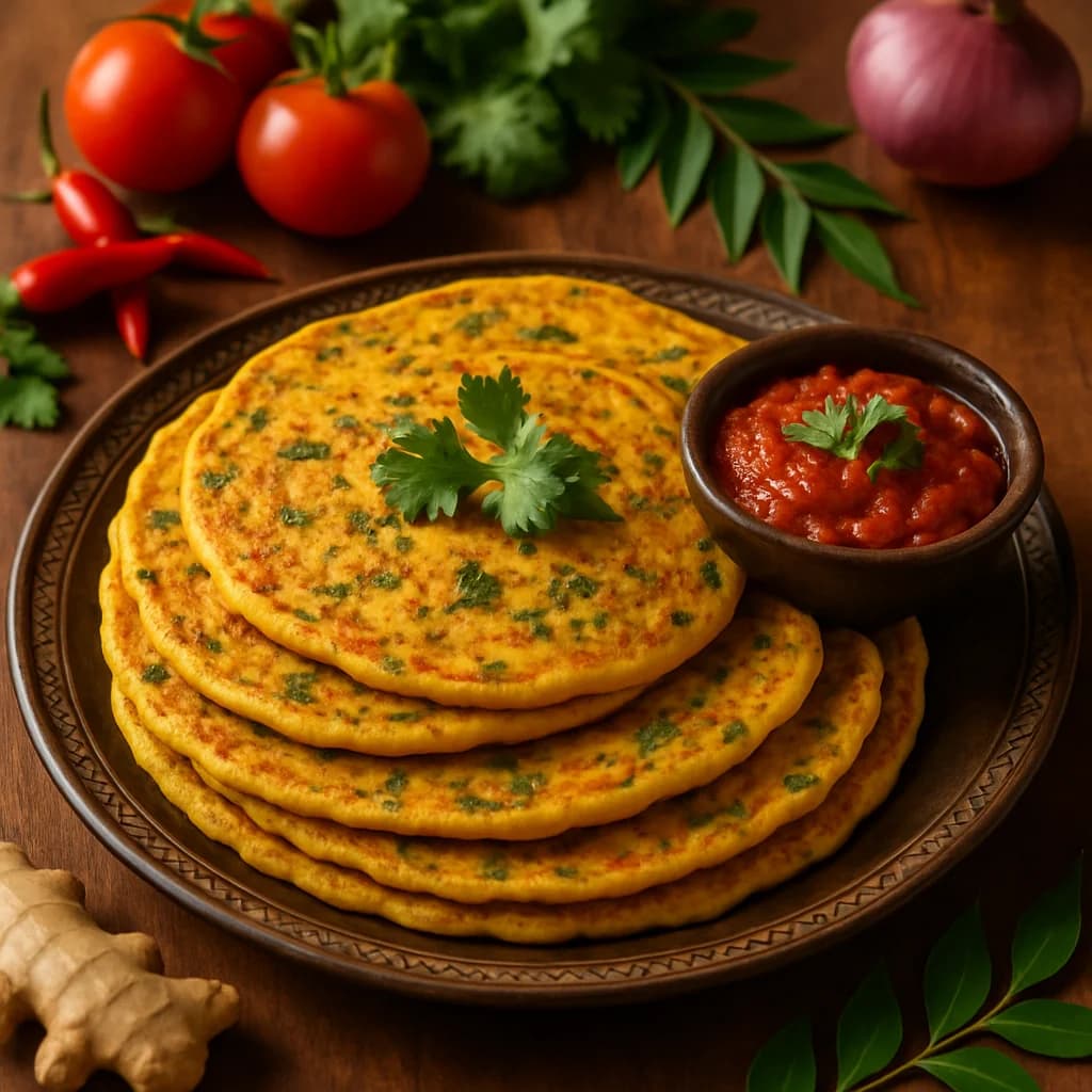 Spiced South Indian Curry Pancakes recipe